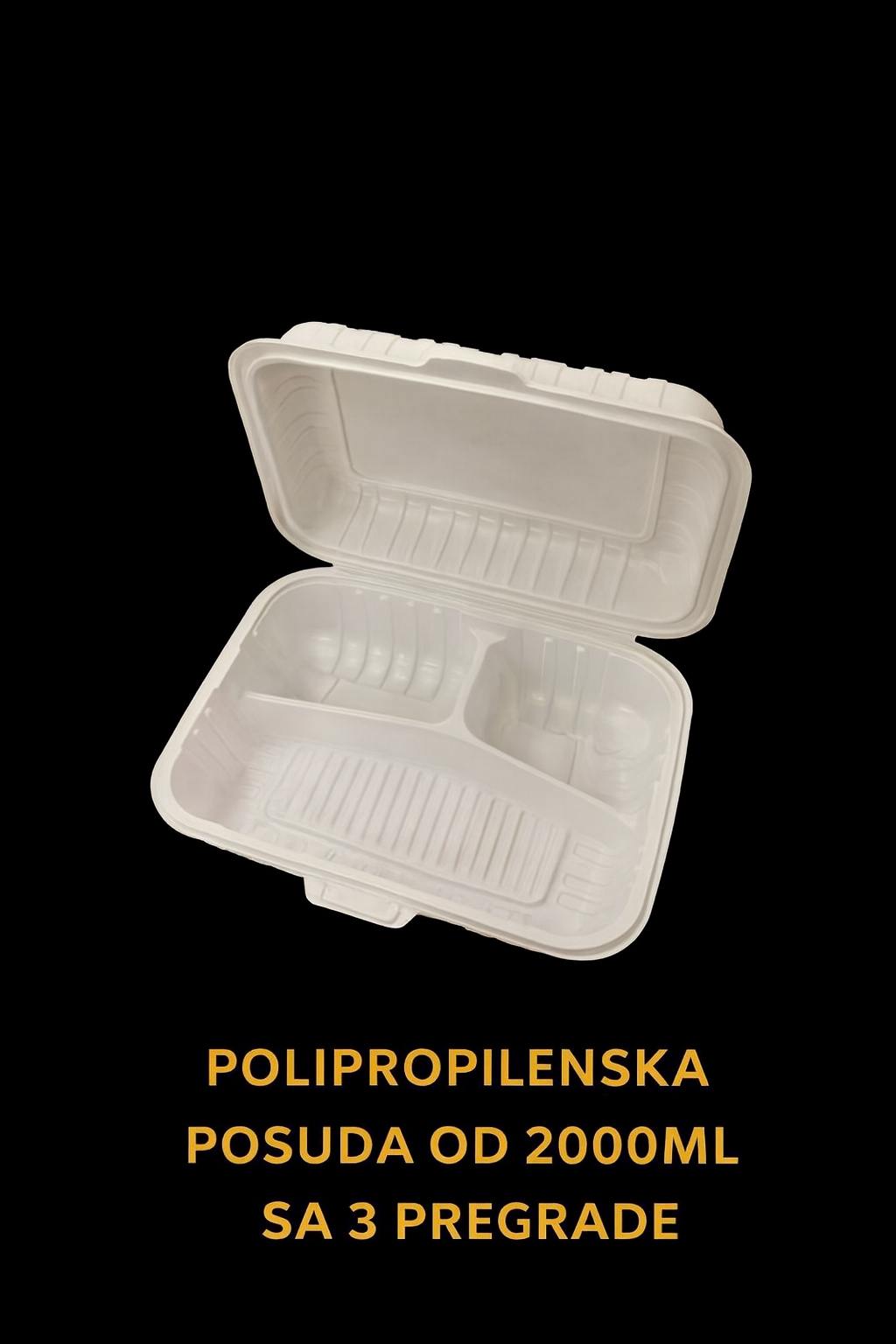 Polipropilenska posuda 2000 ml sa 3 pregrade
