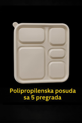 Polipropilenska posuda sa 5 pregrada 1250 ml